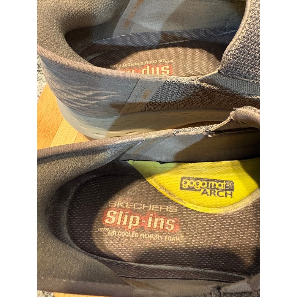 Skechers Slip Ins Men's Taupe Mesh Breathable Slip On‎ Shoes Size 9  sku87 - Picture 6 of 8